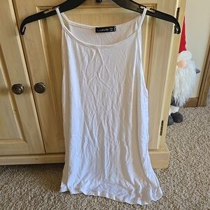 Lou Keith Women's Classic Layering White High Neck Strappy Tank Top EXCELLENT!